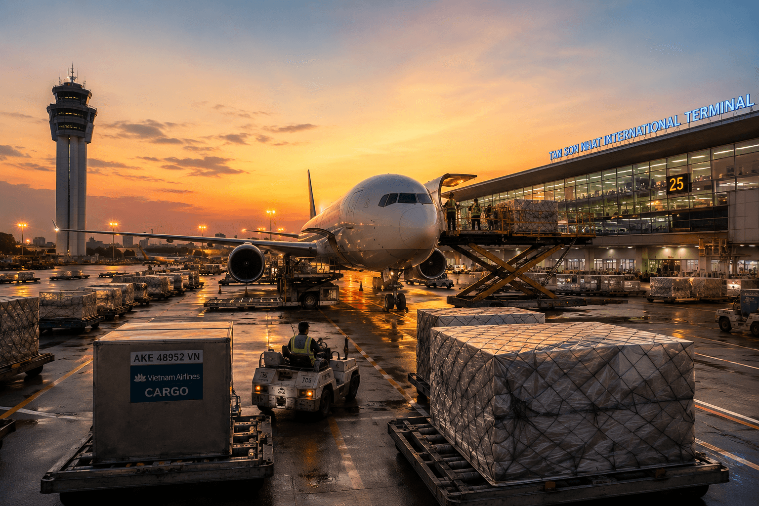 Vận tải hàng không — kiểm soát thời gian và điều phối shipment